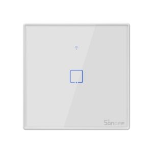 Sonoff T2 Touch 86mm Tempered Glass Panel Wall Switch Smart Home Light Touch Switch, Compatible with Alexa and Google Home, AC 100V-240V, EU Plug