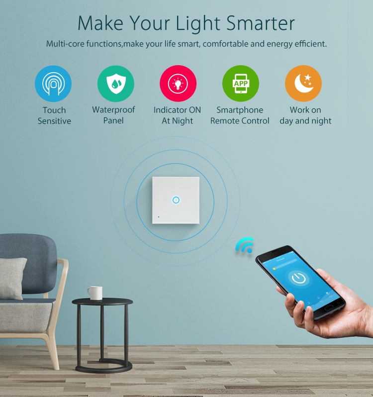 NEO NAS-SC01W Wireless WiFi EU Smart Light Control Switch 1Gang - Image 5