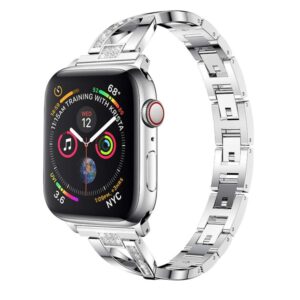 Colorful Diamond Stainless Steel Watch Band for Apple Watch Series 7 41mm / 6 & SE & 5 & 4 40mm / 3 & 2 & 1 38mm