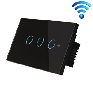 TC120 Wifi Smart Light Switch Glass Screen Touch Panel Voice Control Wireless Wall Switch Work with Alexa Echo / Google Home