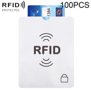 100pcs Aluminum Foil Anti Theft RFID Blocking Sleeve Passport Passbook Protector, Size: 13.5*10.5cm