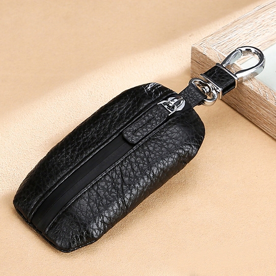 TP-9016 Litchi Texture Waterproof Zipper Car Key Bag