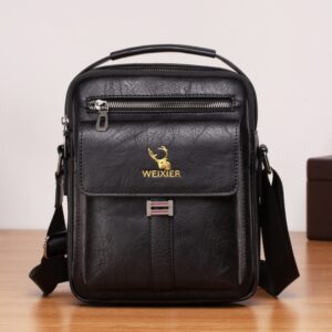 WEIXIER 8683 Large Capacity Retro PU Leather Men Business Handbag Crossbody Bag, WEIXIER 8683