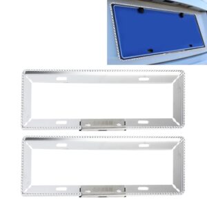 2 PCS Car License Plate Frames Car Styling License Plate Frame Universal License Plate Holder Car Accessories, Aluminum Alloy License Plate Frame
