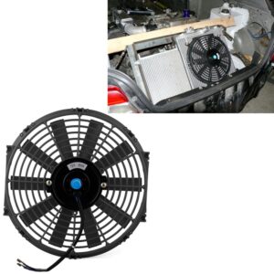 12V 80W 12 inch Car Cooling Fan High-power Modified Tank Fan Cooling Fan Powerful Auto Fan Mini Air Conditioner for Car, 12 inch (Red), 12 inch (Blue), 12 inch (Black)