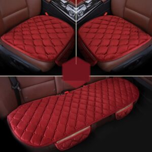 3 PCS / Set Luxurious Warm Car Seat Cover Cushion Universal Front Back Seat Covers Car Non-slip Chair Pad Warm Car Mats No Back Plush Cushion