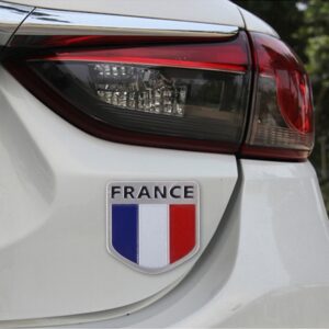 Shield Shape Metal Car Badge Decorative Sticker, Size: Small, French Flag, Italy Flag 2, Italy Flag 1