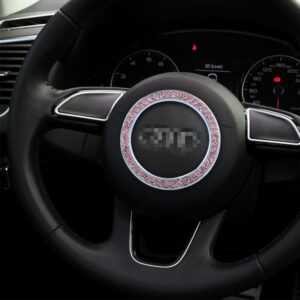 Universal Car Aluminum Steering Wheel Decoration Ring with Diamond For Start Stop Engine System, Universial