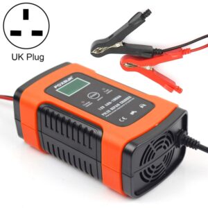 12V 6A Intelligent Universal Battery Charger for Car Motorcycle, Length: 55cm, UK Plug, UK Plug (Red), UK Plug (Yellow)