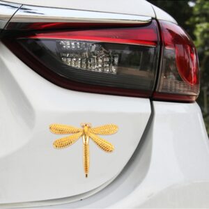 Dragonfly Shape Car Metal Body Decorative Sticker, Dragonfly Shape (Gold), Dragonfly Shape (Silver)