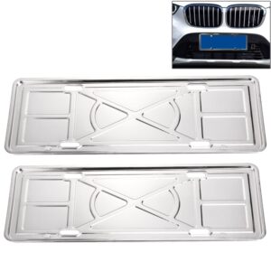2 PCS Car License Plate Aluminium Alloy Bracket Frame Holder Stand Mount(Silver)