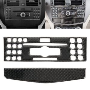 2 PCS Car CD Adjustment Frame Carbon Fiber Decorative Sticker for Mercedes-Benz W204 2007-2010