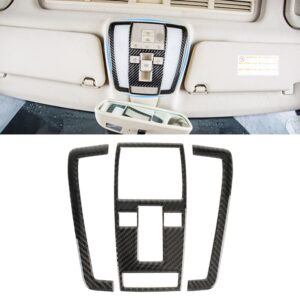 3 PCS Car Front Dome Light Panel Carbon Fiber Decorative Sticker for Mercedes-Benz W204 2007-2013