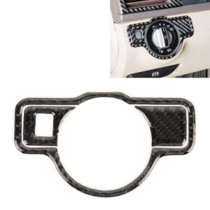 3 PCS Car Headlight Switch Panel Carbon Fiber Decorative Sticker for Mercedes-Benz W204 2007-2013