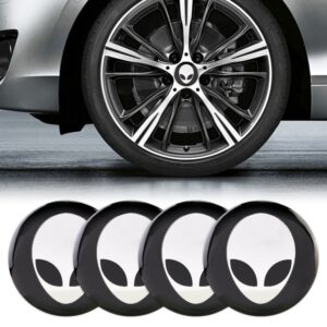 4 PCS Car-Styling Alien Pattern Metal Wheel Hub Decorative Sticker, Diameter: 5.8cm