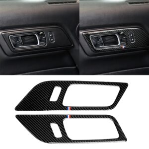 2 PCS Car USA Color Carbon Fiber Door Inner Handles Decorative Sticker for Ford Mustang 2015-2017