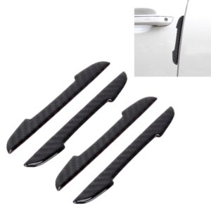 4 in 1 Carbon Fiber Car Auto Side Door Edge Guard Protection Trims Stickers, Black, Yellow, Blue
