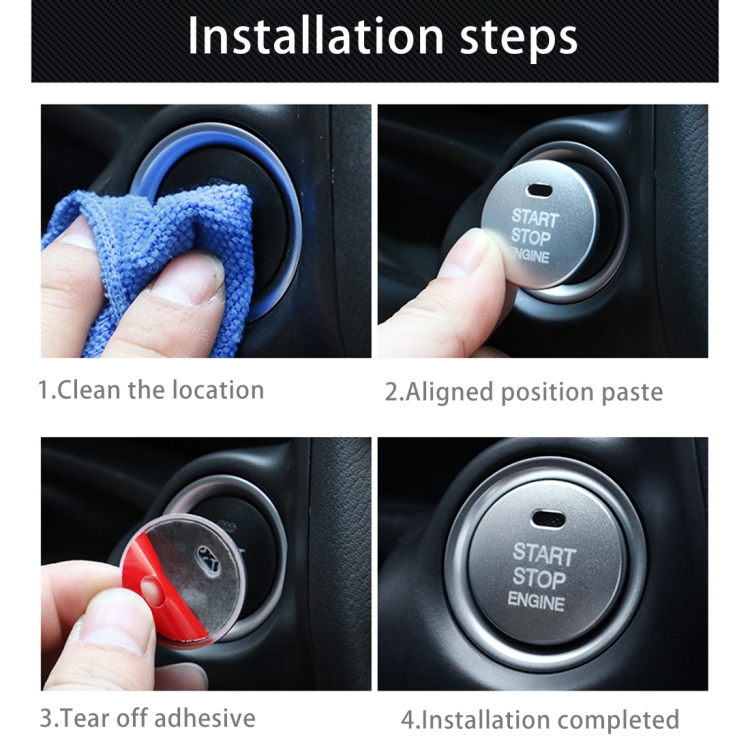 3D Aluminum Alloy Engine Start Stop Push Button Cover Trim Decorative Sticker for Mazda, for Mazda - Image 6