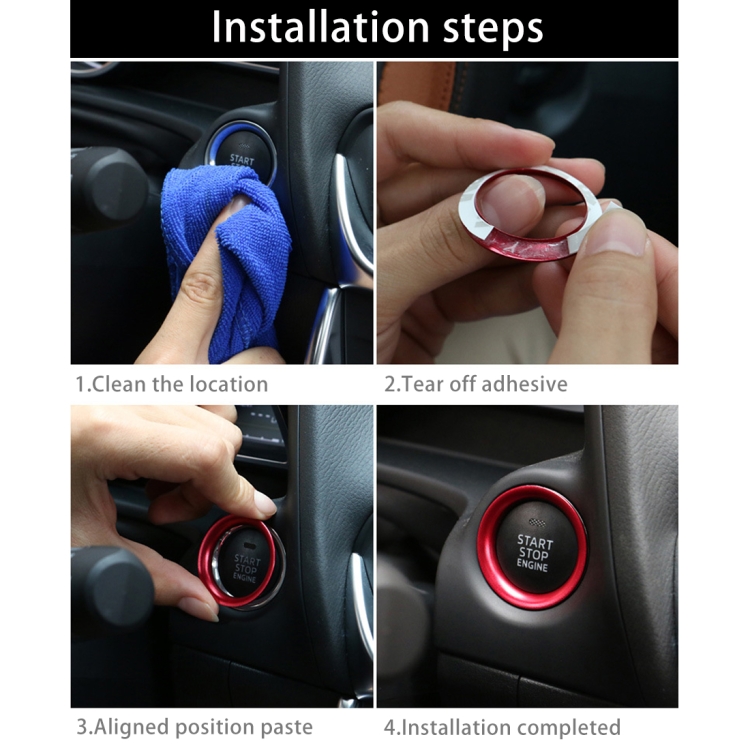 Car Engine Start Key Push Button Ring Trim Aluminum Alloy Sticker Decoration for Mazda, For Mazda - Image 7