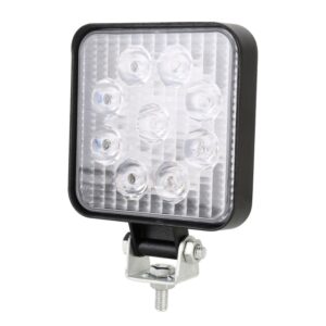 DC 10-30V 27W 2500LM 6000K Waterproof Vehicle Car Boat Marine External Work Lights Emergency Lights 60 Degrees Adjustable Flood Light LED Car Bulbs with 9 Intense Wafer LED Lights, Flood Light+27W