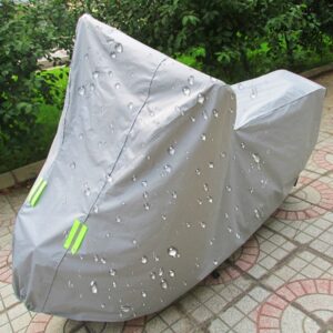 Outdoor Universal Anti-Dust Sunscreen Waterproof Electric Bike And Bike Aluminum Film Flocking Cover with Warning Strips, Fits Bike up to 1.7m(67 inch) in Length, L Size: 183x89x122cm