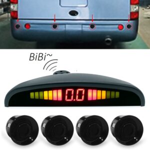 PZ316 Digital LED Crescent Shape Display Rear View Mirror Car Recorder for Truck with 4 Rear Radar