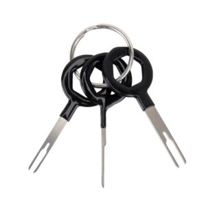3 PCS Auto Car Rubberized Plug Circuit Board Wire Harness Terminal Extraction Pick Connector Crimp Pin Back Needle Remove Tool, 3 PCS (Rubberized)