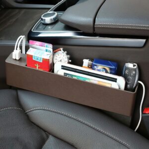 Universal Car Multi-functional Charger Console Side Pocket Seat Gap Side Storage Box, with 2 USB Ports