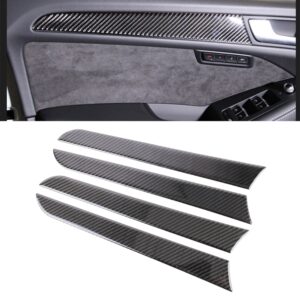 4 PCS Car Carbon Fiber Inner Door Panel Decorative Sticker for Audi A4L / A5 / Q5 2009-2016
