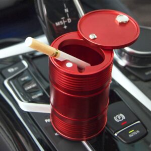 Universal Portable Car Metal Trash Rubbish Bin Ashtray, Universal Black, Universal Red