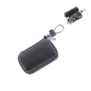 Universal Leather Flash Powder Texture Waist Hanging Zipper Wallets Key Holder Bag (No Include Key), Flash Powder Texture Black