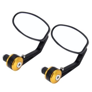 2 PCS Motorcycle Universal ABS Shell Holder Oval Shape Rear VIew Mirror
