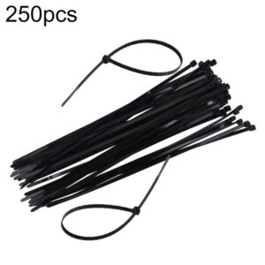 250pcs /Pack 5mm*300mm Nylon Cable Ties, 5mm*300mm Black, 5mm*300mm White