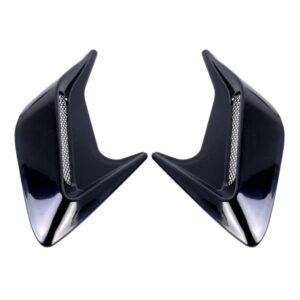 2PCS Plastic Decorative Air Flow Intake Turbo Bonnet Hood Side Vent Grille Cover With Self-adhesive Sticker