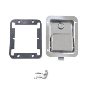 Stainless Steel Tool Box Lock Paddle Latch & Keys for Trailer / Yacht / Truck