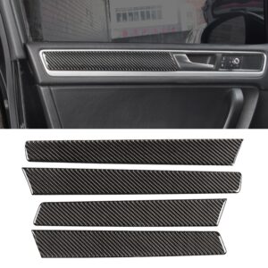 4 PCS Car Carbon Fiber Door Panel Decorative Sticker for Volkswagen Touareg 2011-2018