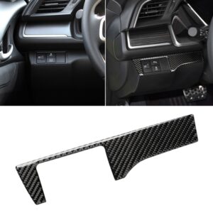 Car Carbon Fiber Headlight Switch Panel Decorative Sticker for Honda Tenth Generation Civic 2016-2019, Left Drive