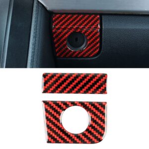 2 in 1 Car Carbon Fiber Vice Driving Seat Storage Box Button Decorative Sticker for Ford Mustang 2015-2020, Left-hand Drive