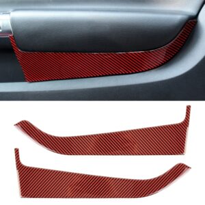 2 in 1 Car Carbon Fiber Door Panel Decorative Sticker for Ford Mustang 2015-2020