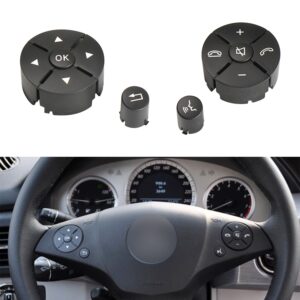 1 Pair Car Steering Wheel Switch Buttons Panel for Mercedes-Benz W204 2007-2014, Left Driving, 1 Pair (Black), 1 Pair (Grey), 1 Pair (Beige), 1 Pair (Brown)