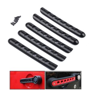 5 PCS Auto Handle Cover Door Aluminum Grab Handle Cover for Jeep Wrangler JK 4-Door 2007 -2017, 5 PCS(Black), 5 PCS(Red), 5 PCS(Silver)
