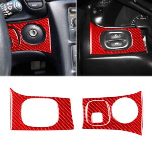 3 in 1 Carbon Fiber Car Headlight Key Panel Sticker for Chevrolet Corvette C5 1998-2004, Left Drive, 3 in 1 Headlight Key Panel Sticker