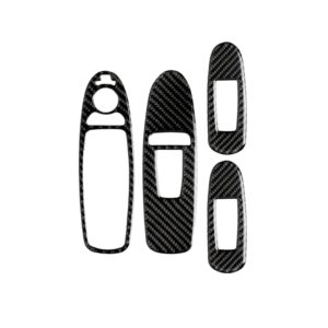 4 PCS Car Carbon Fiber Window Lift Panel Decorative Sticker for Infiniti Q50 2014-2020, Left Drive