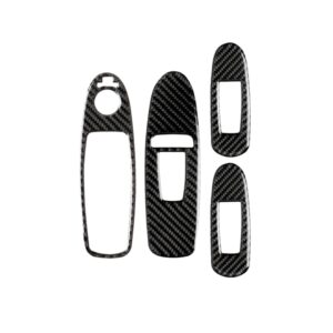 4 PCS Car Carbon Fiber Window Lift Panel Decorative Sticker for Infiniti Q50 2014-2020, Left Drive