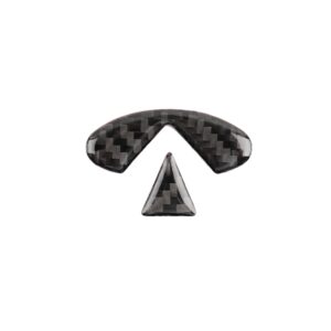 2 PCS Car Carbon Fiber Steering Wheel Logo Decorative Sticker for Infiniti Q50 / Q60 2014-2020