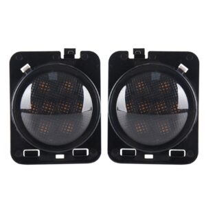 2 PCS 8W DC 12V Car SUV Refit LED Wheel Eyebrow Turn Signal for Jeep Wrangler JK 07-17, Specification: Butt Assembly with Aperture