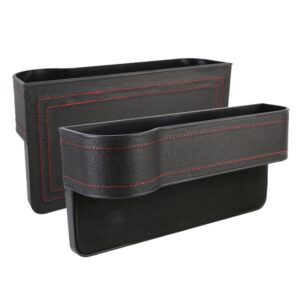 2 PCS Car Multi-functional Principal And Deputy Driver Seat Console Leather Box, Seat Console Leather Box (Black), Seat Console Leather Box (Beige), Seat Console Leather Box (Red), Seat Console Leather Box (Brown)