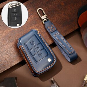 Hallmo Car Cowhide Leather Key Protective Cover Key Case for Volkswagen Lavida B Style, For Volkswagen Lavida B Style, For Volkswagen Lavida BStyle