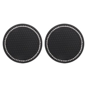 2 PCS Car Diamond Anti-skid Soft Rubber Water Cup Mat
