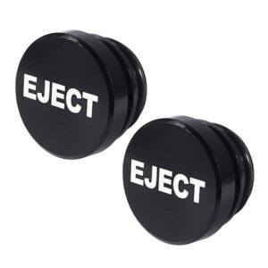2 PCS Car / Motorcycle EJECT Letter Metal Cigarette Lighter Dust Cover, EJECT (Black), EJECT (Red)